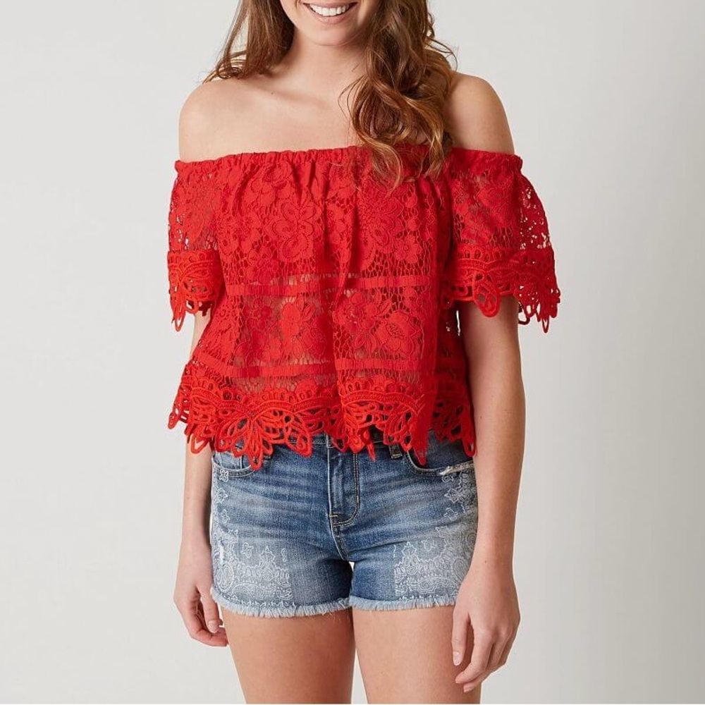 Free people Sweet Dreams Top size S bright red color
